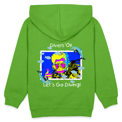 20.10.23 Taijn Torijn "Diver´s Ok - Let´s Go Diving" KINDER Premium Hoodie - Hellgrün