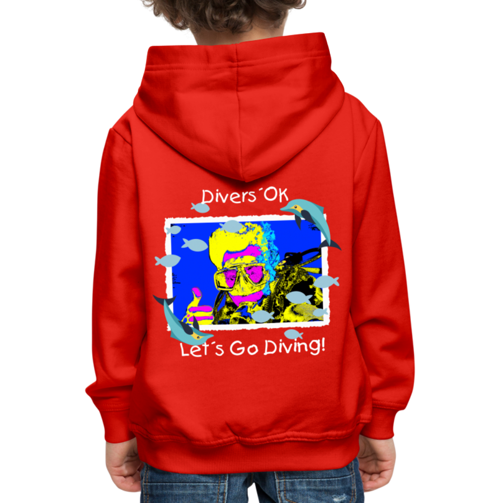 20.10.23 Taijn Torijn "Diver´s Ok - Let´s Go Diving" KINDER Premium Hoodie - Rot