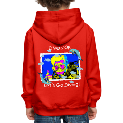 20.10.23 Taijn Torijn "Diver´s Ok - Let´s Go Diving" KINDER Premium Hoodie - Rot