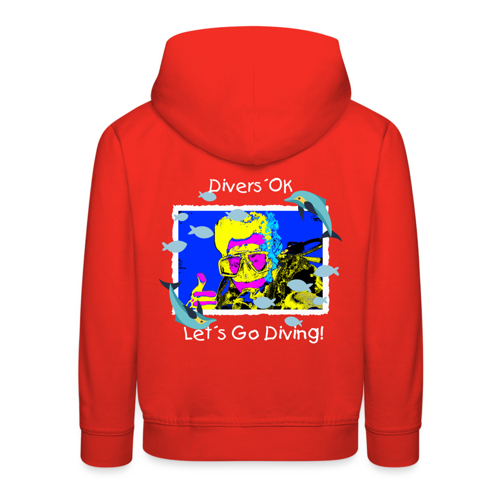 20.10.23 Taijn Torijn "Diver´s Ok - Let´s Go Diving" KINDER Premium Hoodie - Rot