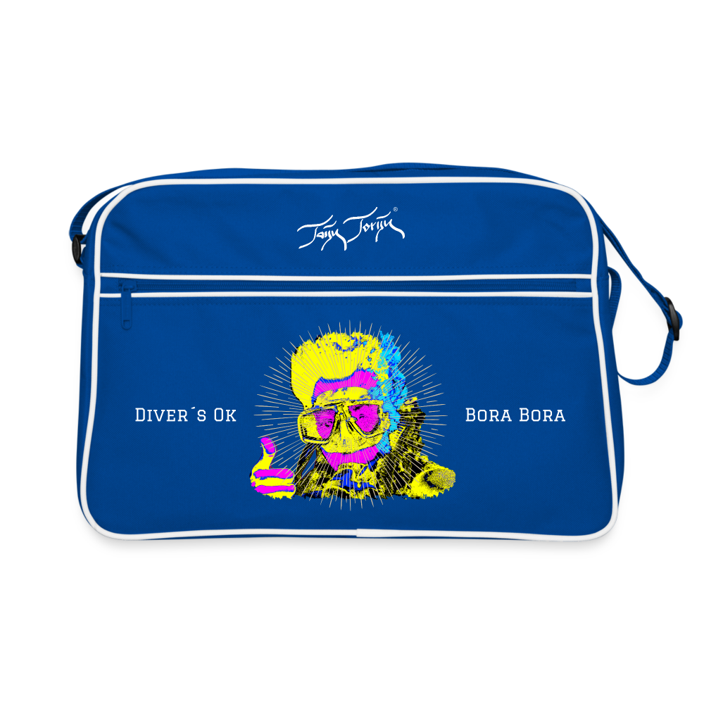 03.11.23 - Taijn Torijn "Diver´s Ok - Bora Bora" - Retro Tasche - Blau/Weiß