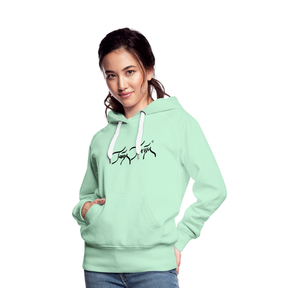 08.11.23 Taijn Torijn "Blacktip Reef Sharks - Bora Bora" - DAMEN Premium Hoodie - Mint - helles Mintgrün