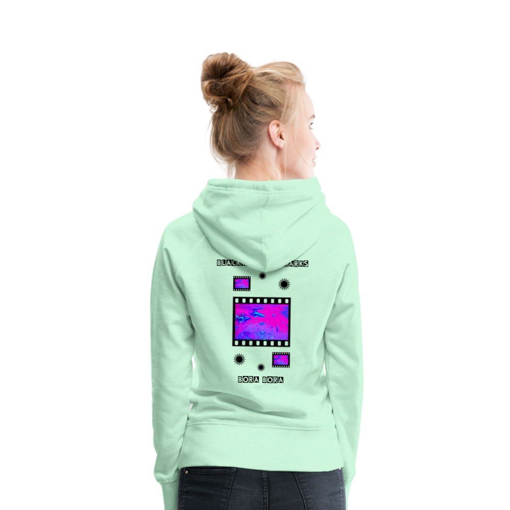 08.11.23 Taijn Torijn "Blacktip Reef Sharks - Bora Bora" - DAMEN Premium Hoodie - Mint - helles Mintgrün