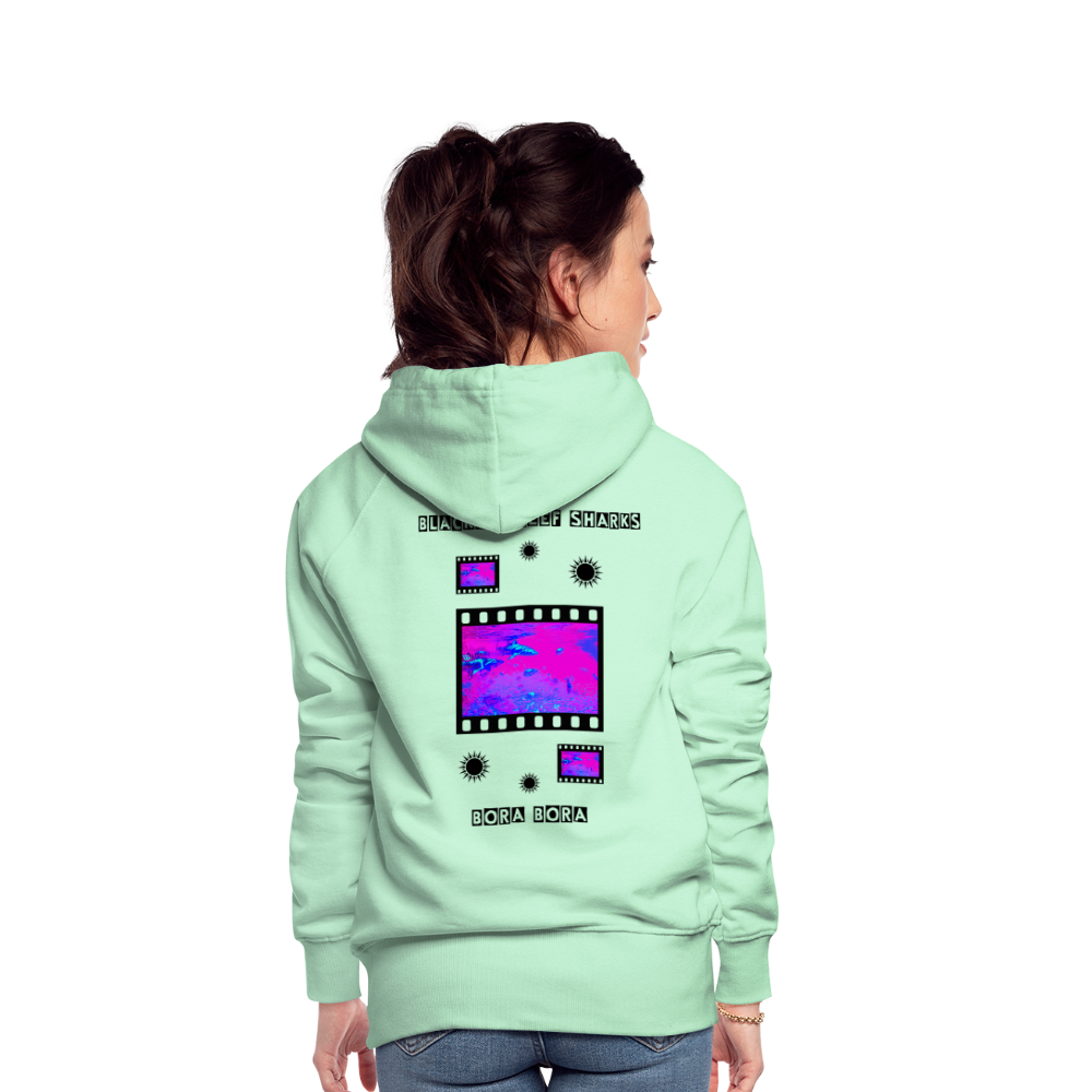 08.11.23 Taijn Torijn "Blacktip Reef Sharks - Bora Bora" - DAMEN Premium Hoodie - Mint - helles Mintgrün