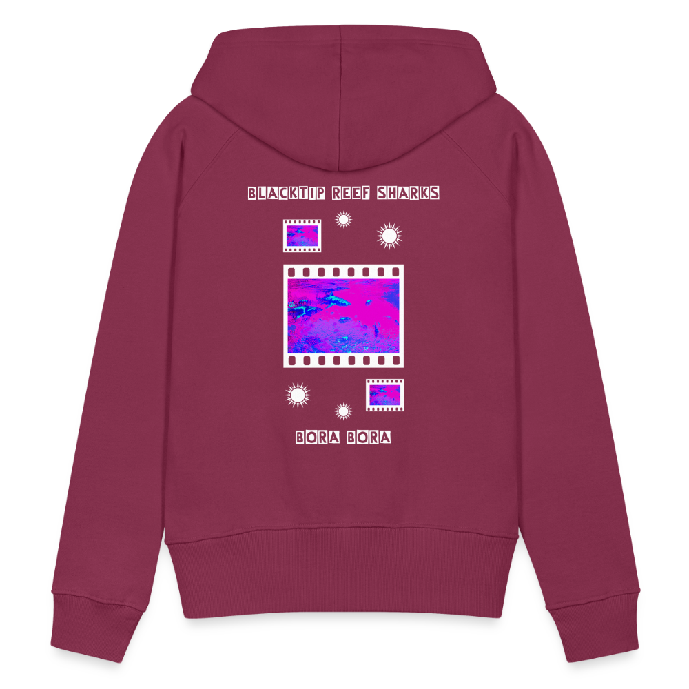 08.11.23 Taijn Torijn "Blacktip Reef Sharks - Bora Bora" - DAMEN Premium Hoodie Purple - Bordeaux