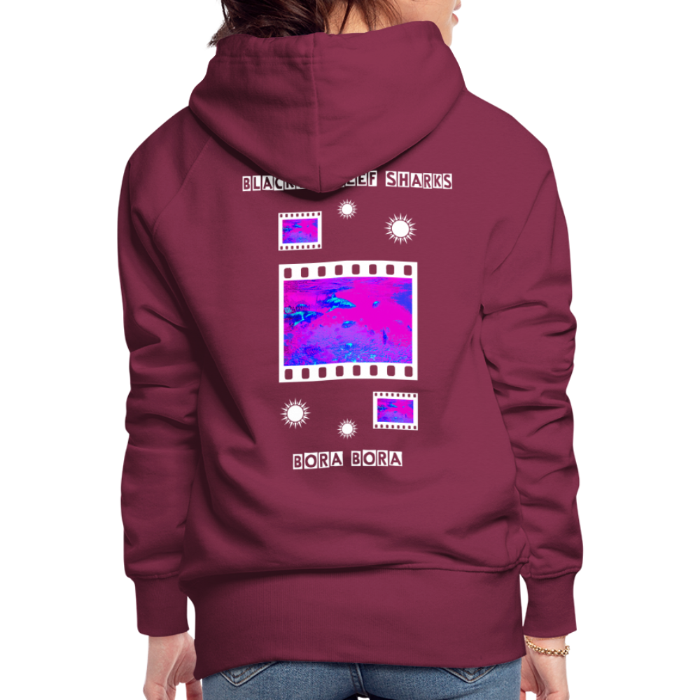 08.11.23 Taijn Torijn "Blacktip Reef Sharks - Bora Bora" - DAMEN Premium Hoodie Purple - Bordeaux