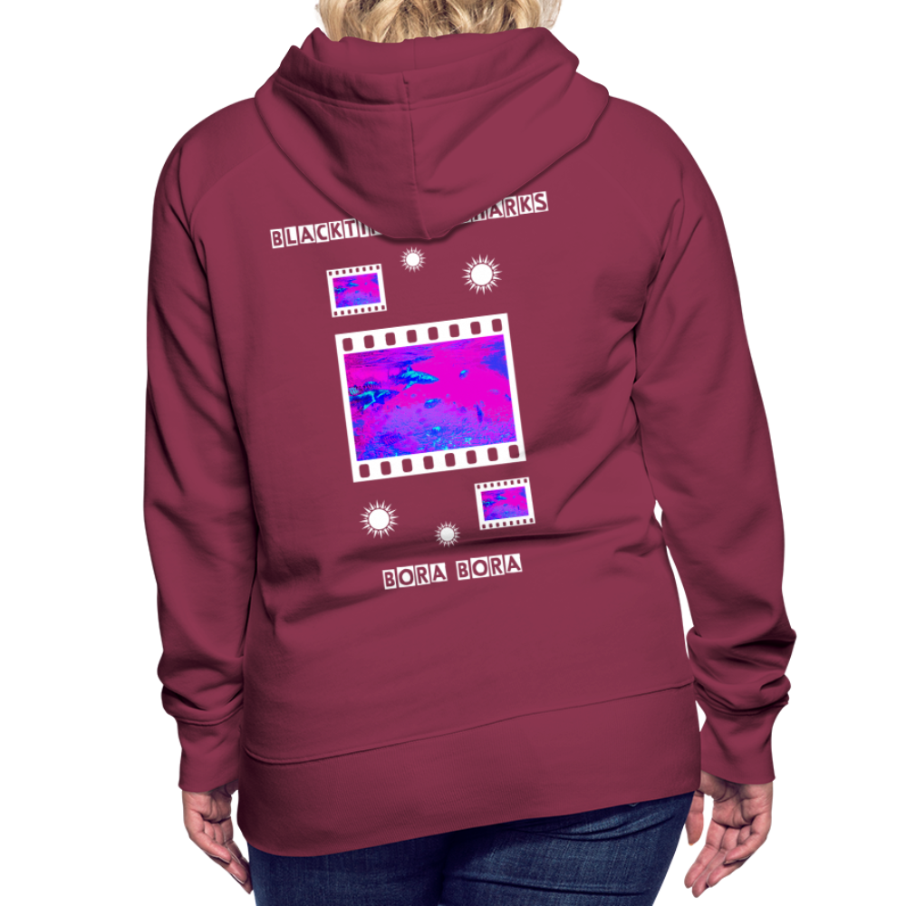 08.11.23 Taijn Torijn "Blacktip Reef Sharks - Bora Bora" - DAMEN Premium Hoodie Purple - Bordeaux