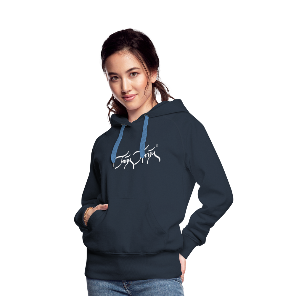 08.11.23 Taijn Torijn "Blacktip Reef Sharks - Bora Bora" - DAMEN Premium Hoodie Purple - Navy