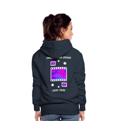 08.11.23 Taijn Torijn "Blacktip Reef Sharks - Bora Bora" - DAMEN Premium Hoodie Purple - Navy