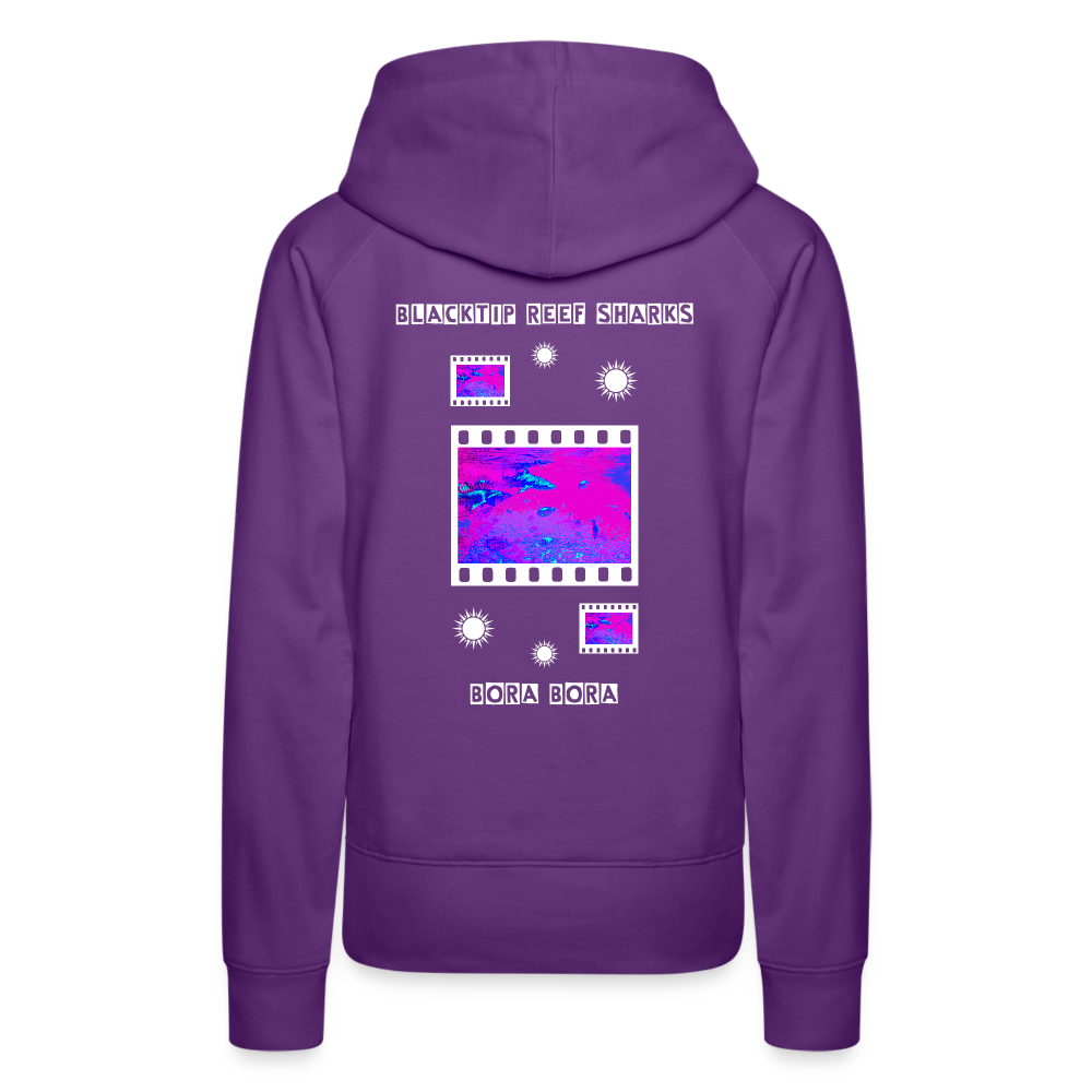 08.11.23 Taijn Torijn "Blacktip Reef Sharks - Bora Bora" - DAMEN Premium Hoodie Purple - Purple