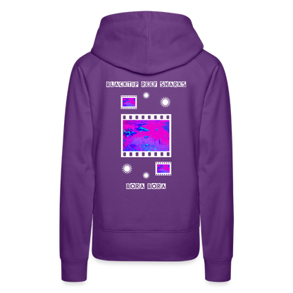 08.11.23 Taijn Torijn "Blacktip Reef Sharks - Bora Bora" - DAMEN Premium Hoodie Purple - Purple