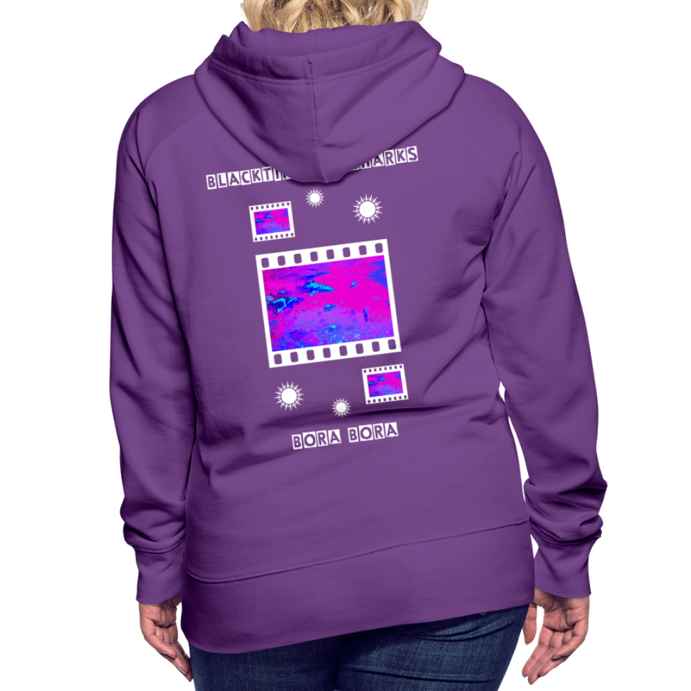 08.11.23 Taijn Torijn "Blacktip Reef Sharks - Bora Bora" - DAMEN Premium Hoodie Purple - Purple