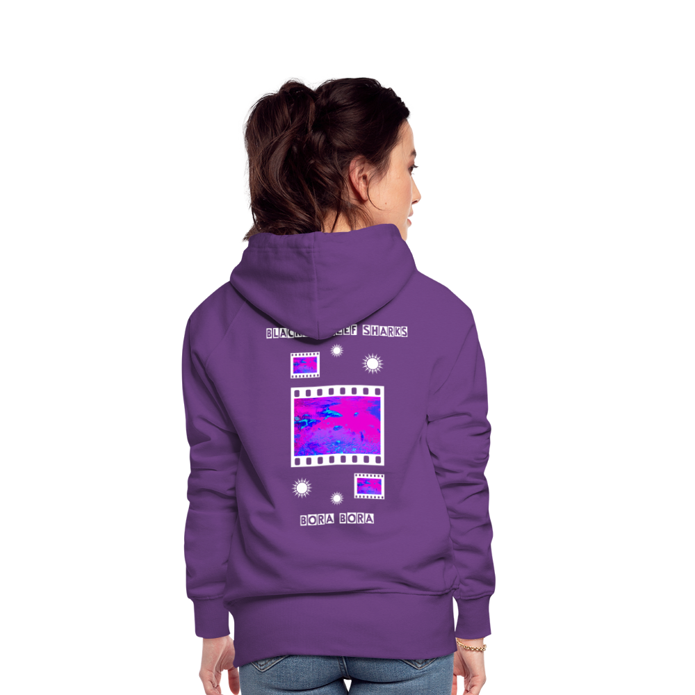 08.11.23 Taijn Torijn "Blacktip Reef Sharks - Bora Bora" - DAMEN Premium Hoodie Purple - Purple