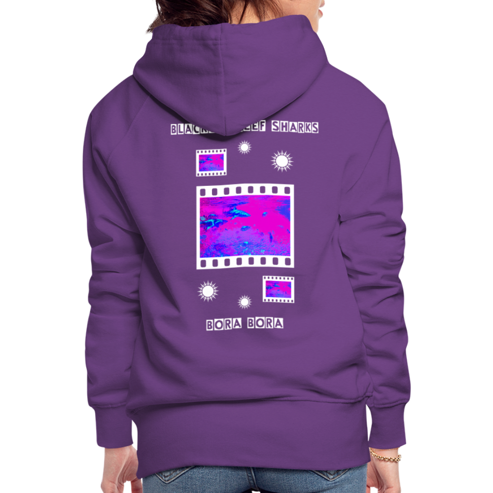 08.11.23 Taijn Torijn "Blacktip Reef Sharks - Bora Bora" - DAMEN Premium Hoodie Purple - Purple