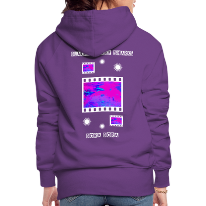 08.11.23 Taijn Torijn "Blacktip Reef Sharks - Bora Bora" - DAMEN Premium Hoodie Purple - Purple