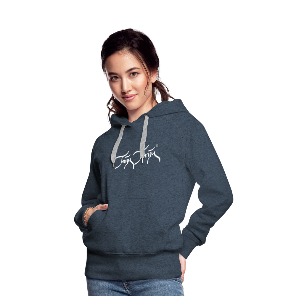 08.11.23 Taijn Torijn "Blacktip Reef Sharks - Bora Bora" - DAMEN Premium Hoodie Purple - Jeansblau