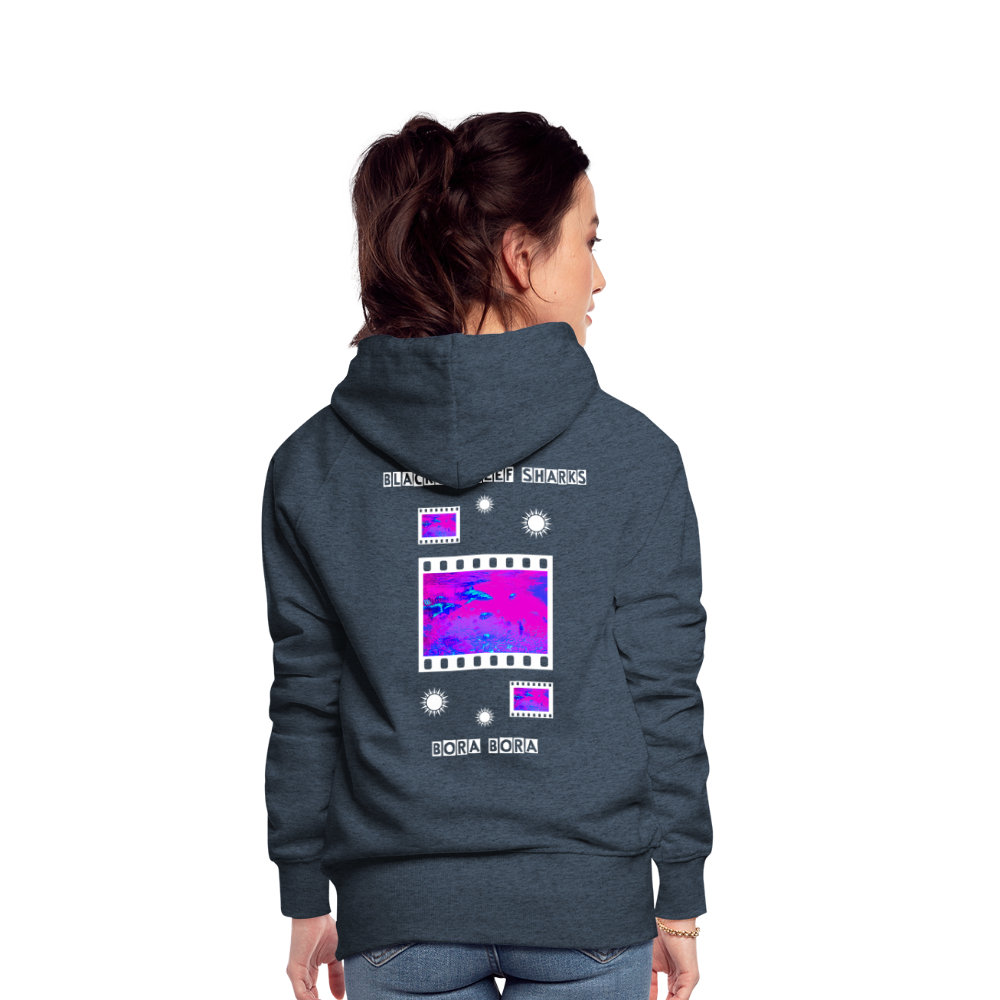 08.11.23 Taijn Torijn "Blacktip Reef Sharks - Bora Bora" - DAMEN Premium Hoodie Purple - Jeansblau