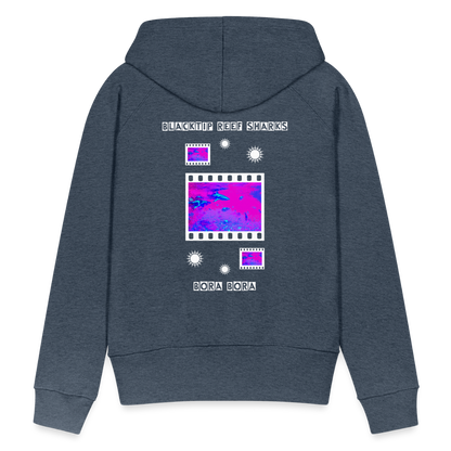 08.11.23 Taijn Torijn "Blacktip Reef Sharks - Bora Bora" - DAMEN Premium Hoodie Purple - Jeansblau