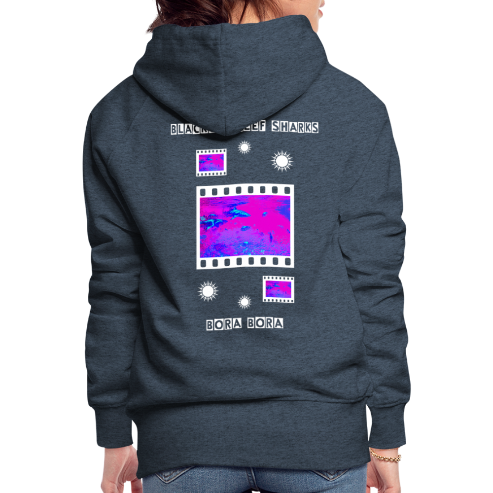 08.11.23 Taijn Torijn "Blacktip Reef Sharks - Bora Bora" - DAMEN Premium Hoodie Purple - Jeansblau