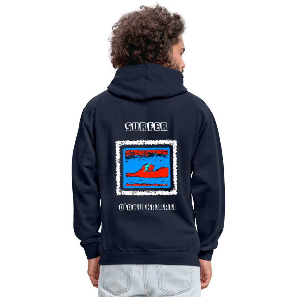 08.11.23 Taijn Torijn "Surfer - O´ahu - Hawaii" - Kontrast-Hoodie - Navy/Rot