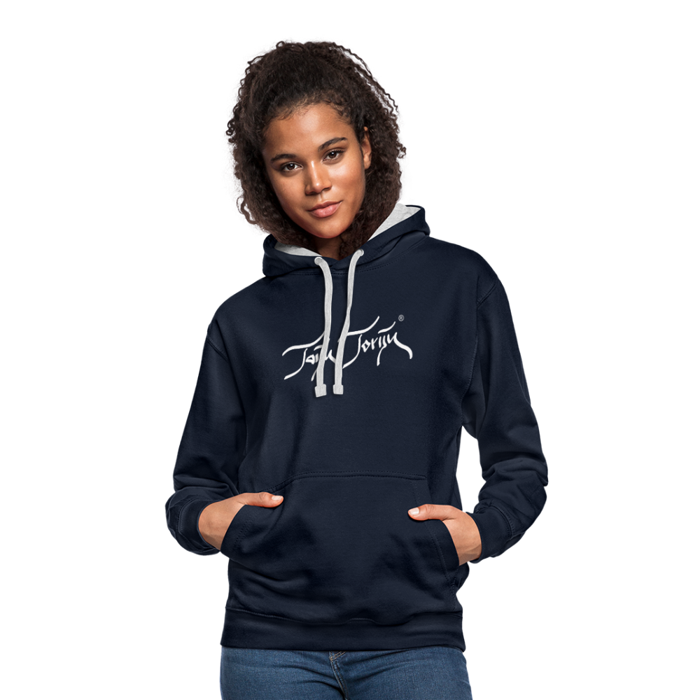 08.11.23 Taijn Torijn "Surfer - O´ahu - Hawaii" - Kontrast-Hoodie - Navy/Grau meliert