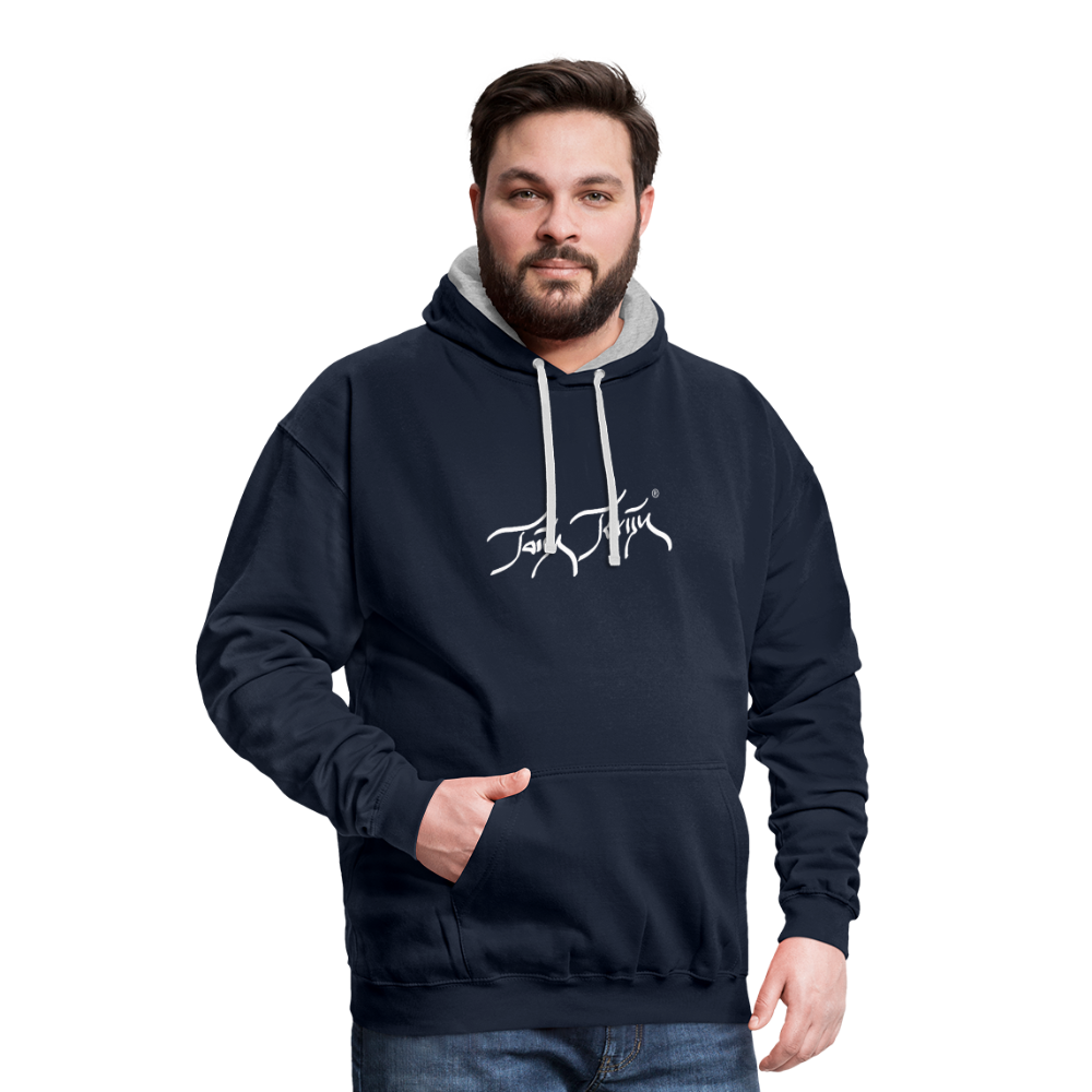 08.11.23 Taijn Torijn "Surfer - O´ahu - Hawaii" - Kontrast-Hoodie - Navy/Grau meliert