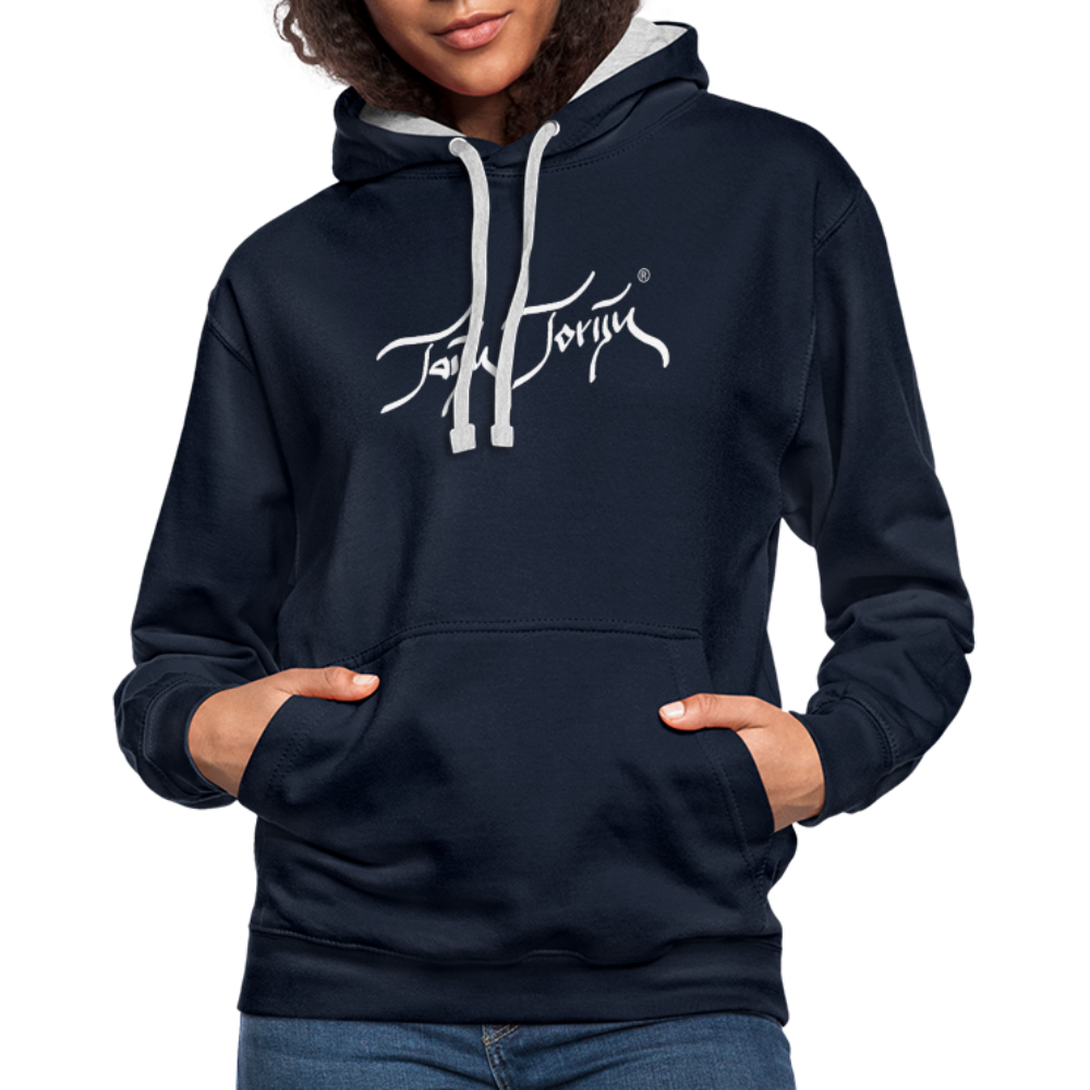 08.11.23 Taijn Torijn "Surfer - O´ahu - Hawaii" - Kontrast-Hoodie - Navy/Grau meliert