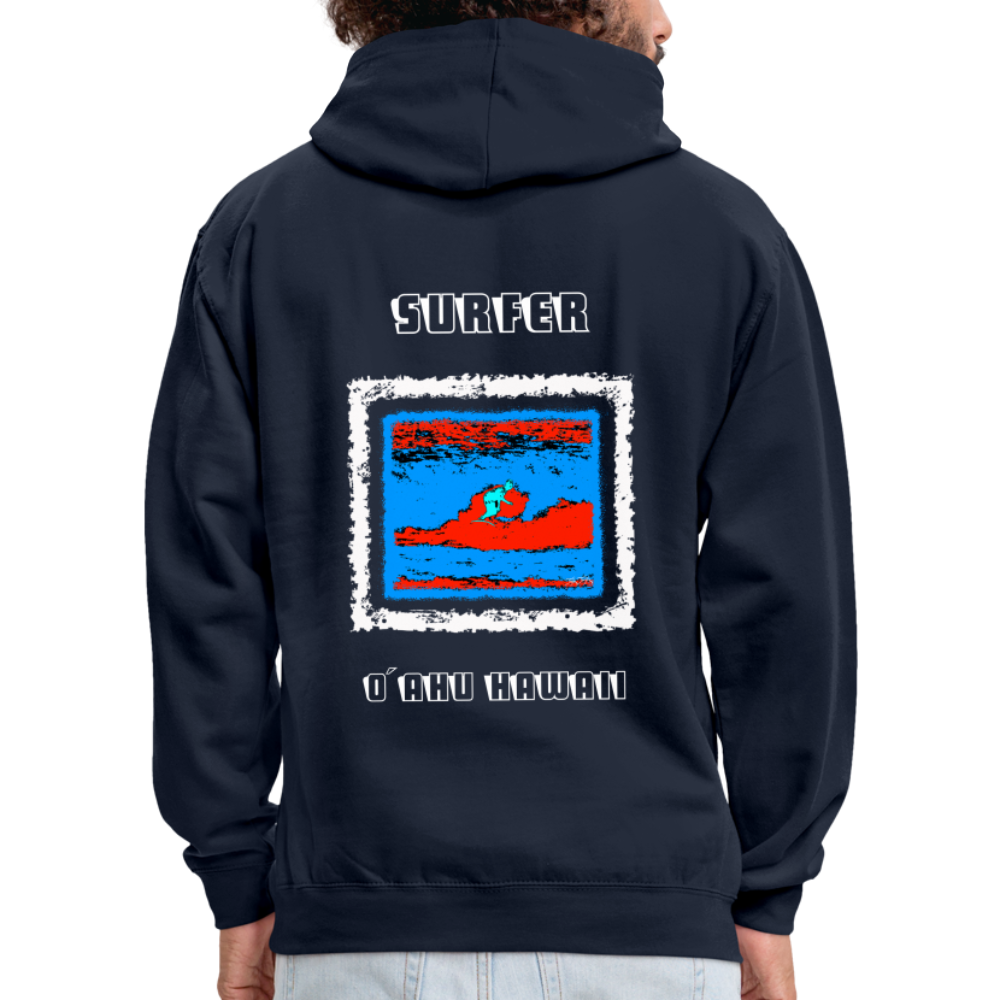 08.11.23 Taijn Torijn "Surfer - O´ahu - Hawaii" - Kontrast-Hoodie - Navy/Grau meliert