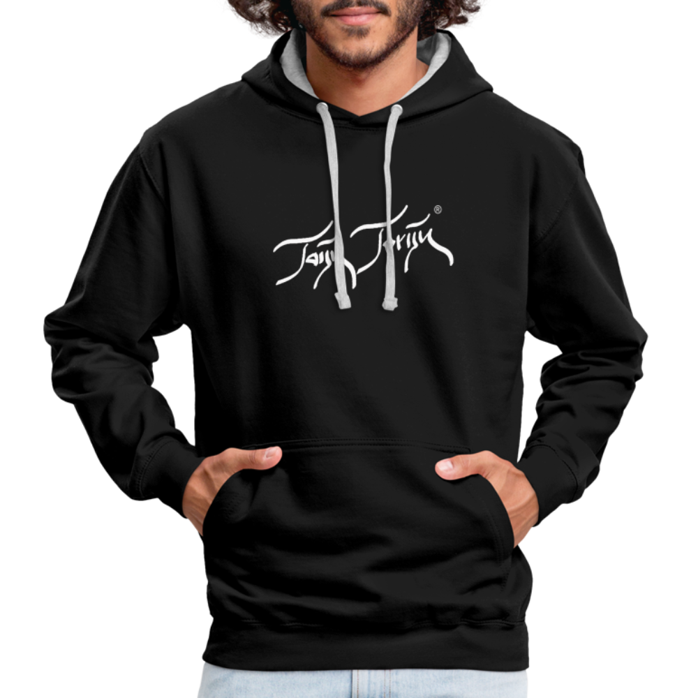 08.11.23 Taijn Torijn "Surfer - O´ahu - Hawaii" - Kontrast-Hoodie - Schwarz/Grau meliert