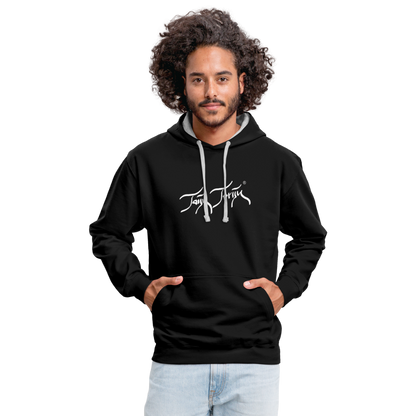 08.11.23 Taijn Torijn "Surfer - O´ahu - Hawaii" - Kontrast-Hoodie - Schwarz/Grau meliert