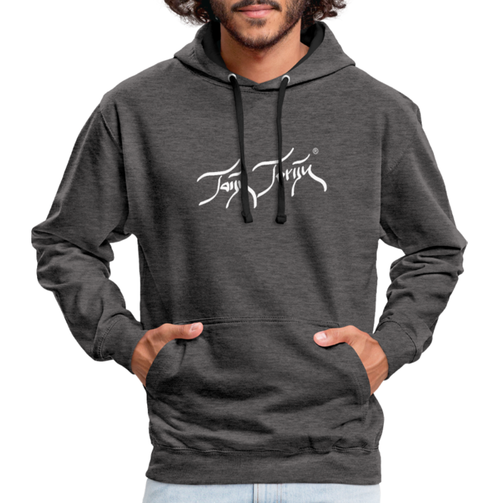 08.11.23 Taijn Torijn "Surfer - O´ahu - Hawaii" - Kontrast-Hoodie - Anthrazit/Schwarz