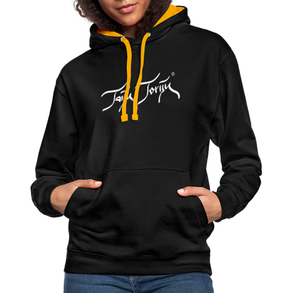 08.11.23 Taijn Torijn "Surfer - O´ahu - Hawaii" - Kontrast-Hoodie - Schwarz/Gold