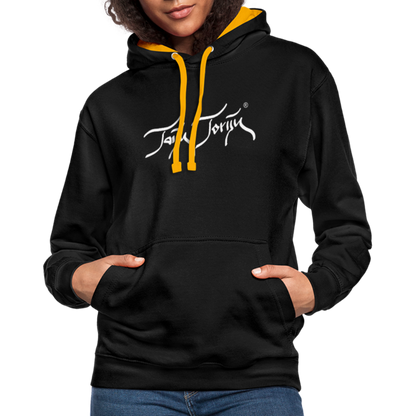 08.11.23 Taijn Torijn "Surfer - O´ahu - Hawaii" - Kontrast-Hoodie - Schwarz/Gold