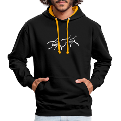 08.11.23 Taijn Torijn "Surfer - O´ahu - Hawaii" - Kontrast-Hoodie - Schwarz/Gold