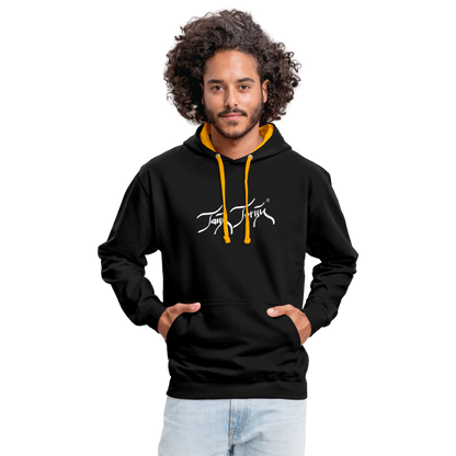 08.11.23 Taijn Torijn "Surfer - O´ahu - Hawaii" - Kontrast-Hoodie - Schwarz/Gold