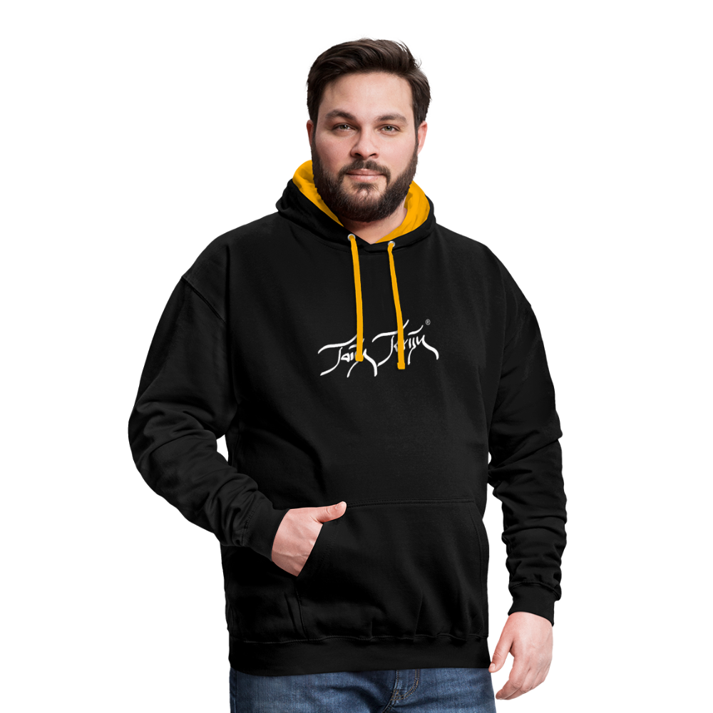 08.11.23 Taijn Torijn "Surfer - O´ahu - Hawaii" - Kontrast-Hoodie - Schwarz/Gold