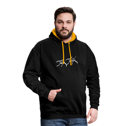 08.11.23 Taijn Torijn "Surfer - O´ahu - Hawaii" - Kontrast-Hoodie - Schwarz/Gold