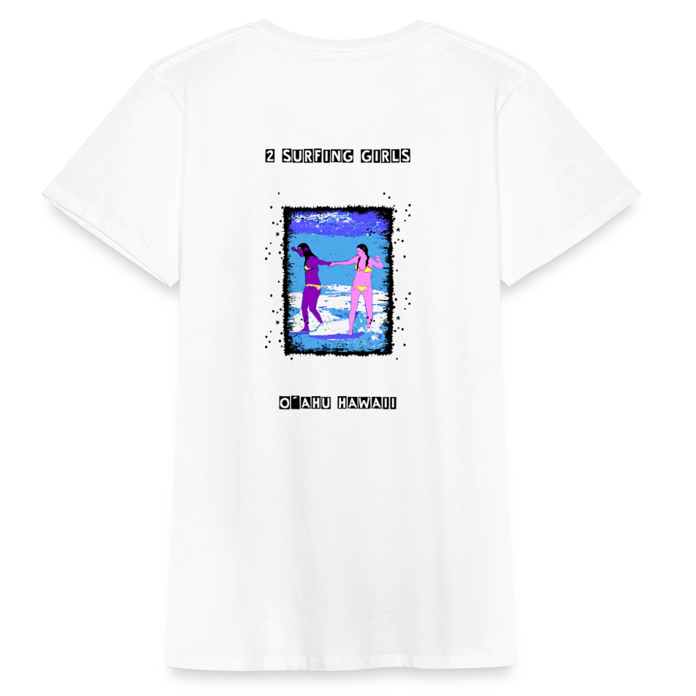 08.11.23 Taijn Torijn - "2 Surfing Girls - O´ahu Hawaii" - Frauen Bio-T-Shirt - weiß