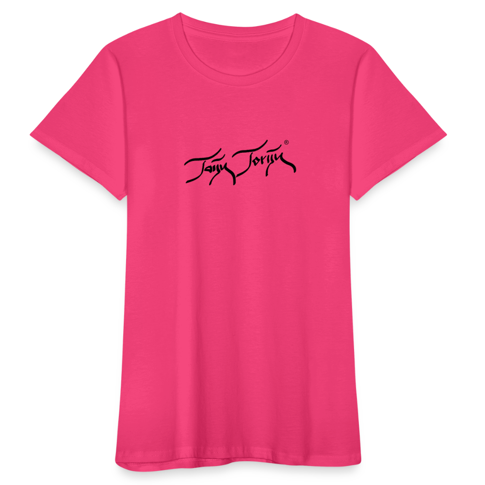 08.11.23 Taijn Torijn - "2 Surfing Girls - O´ahu Hawaii" - Frauen Bio-T-Shirt - Neon Pink