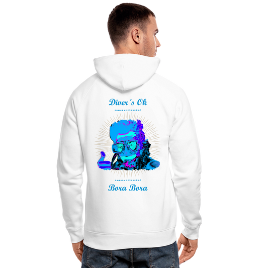 11.05.24 Taijn Toriijn ""Diver´s Ok - Bora Bora" - UNISEX Hoodie White & Black V2 - Weiß