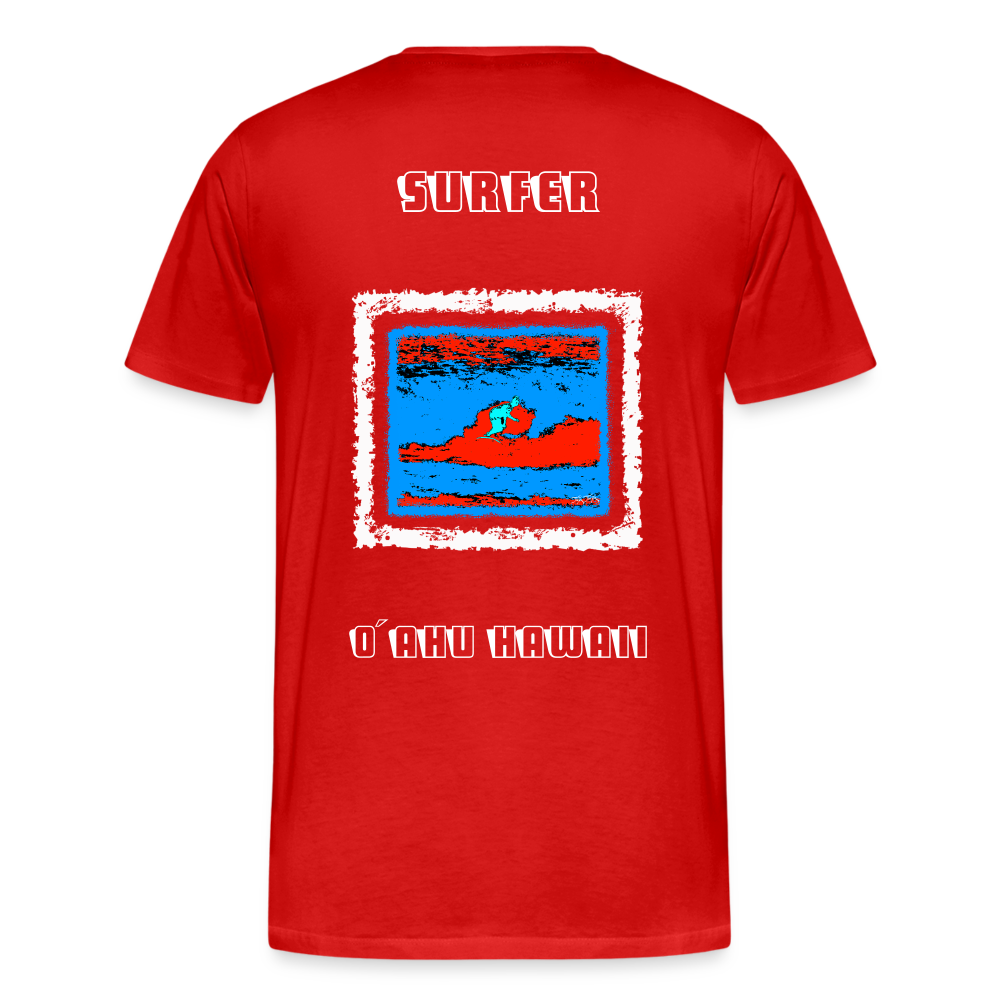 02.07.24 TaijnTorijn - Surfer - O´ahu - Herren Bio T-Shirt - Dunkle Farben - Rot