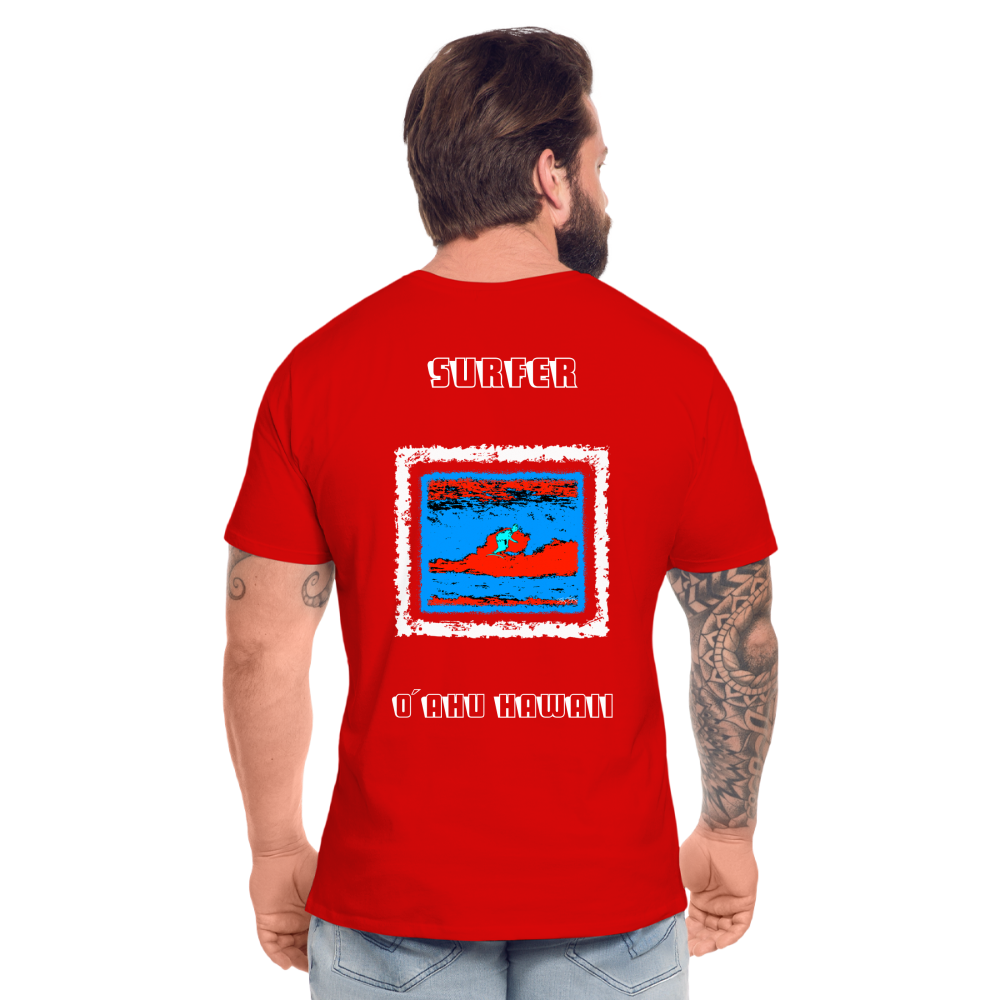 02.07.24 TaijnTorijn - Surfer - O´ahu - Herren Bio T-Shirt - Dunkle Farben - Rot