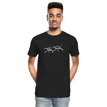 02.07.24 Taijn Torijn "Blacktip Reef Sharks - Bora Bora" - HERREN BIO T-Shirt - Dunkle Farben - Schwarz