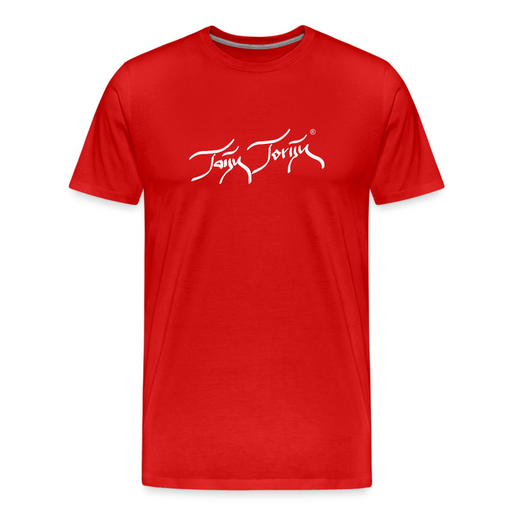 03.07.24 TaijnTorijn - Taijn Torijn Signature" - Herren Bio T-Shirt - Dunkle Farben - Rot