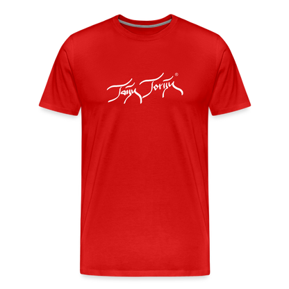 03.07.24 TaijnTorijn - Taijn Torijn Signature" - Herren Bio T-Shirt - Dunkle Farben - Rot