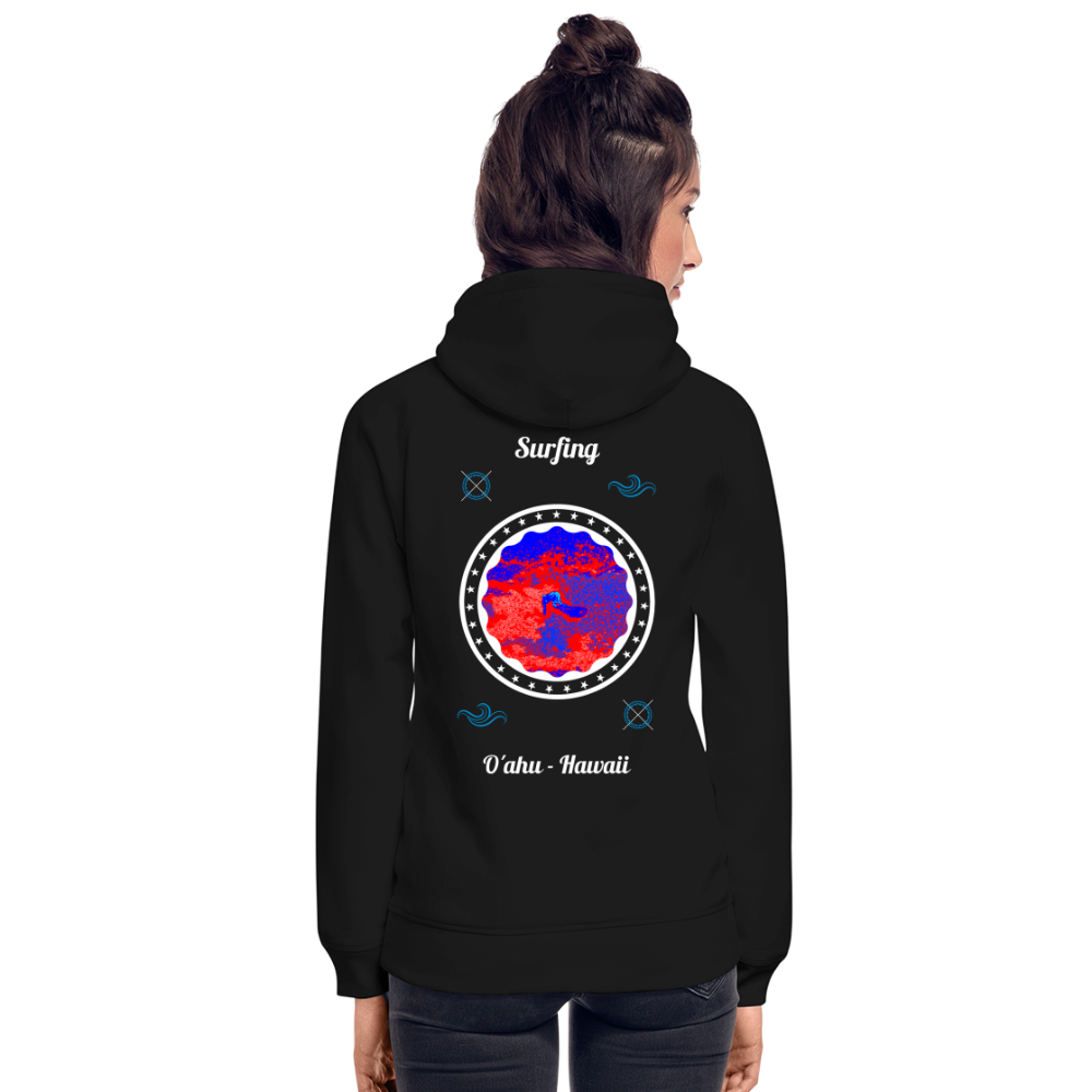 08.07.24 Taijn Toriijn "Surfing O´ahu" - Unisex Bio-Hoodie - Dunkle Farben - Schwarz