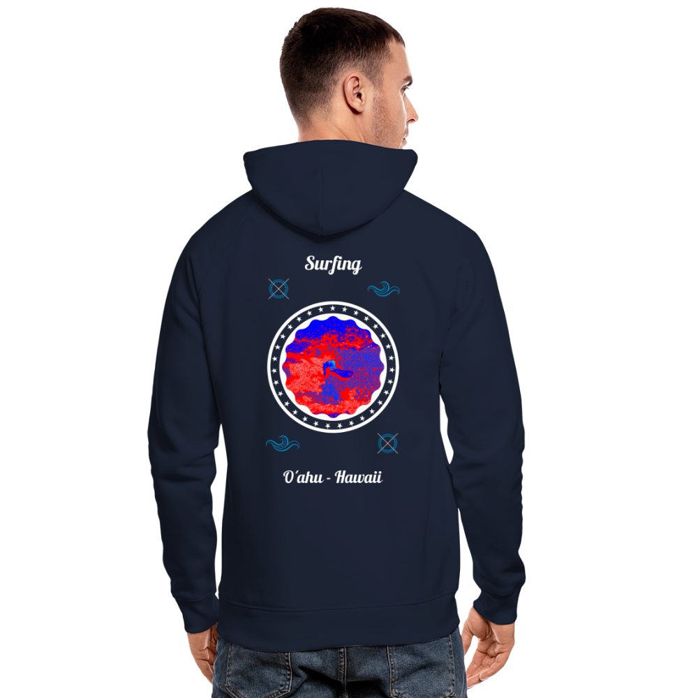 08.07.24 Taijn Toriijn "Surfing O´ahu" - Unisex Bio-Hoodie - Dunkle Farben - Navy