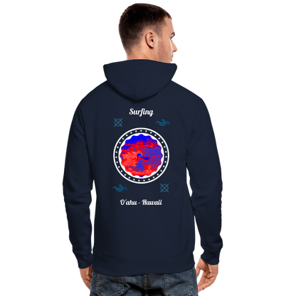 08.07.24 Taijn Toriijn "Surfing O´ahu" - Unisex Bio-Hoodie - Dunkle Farben - Navy