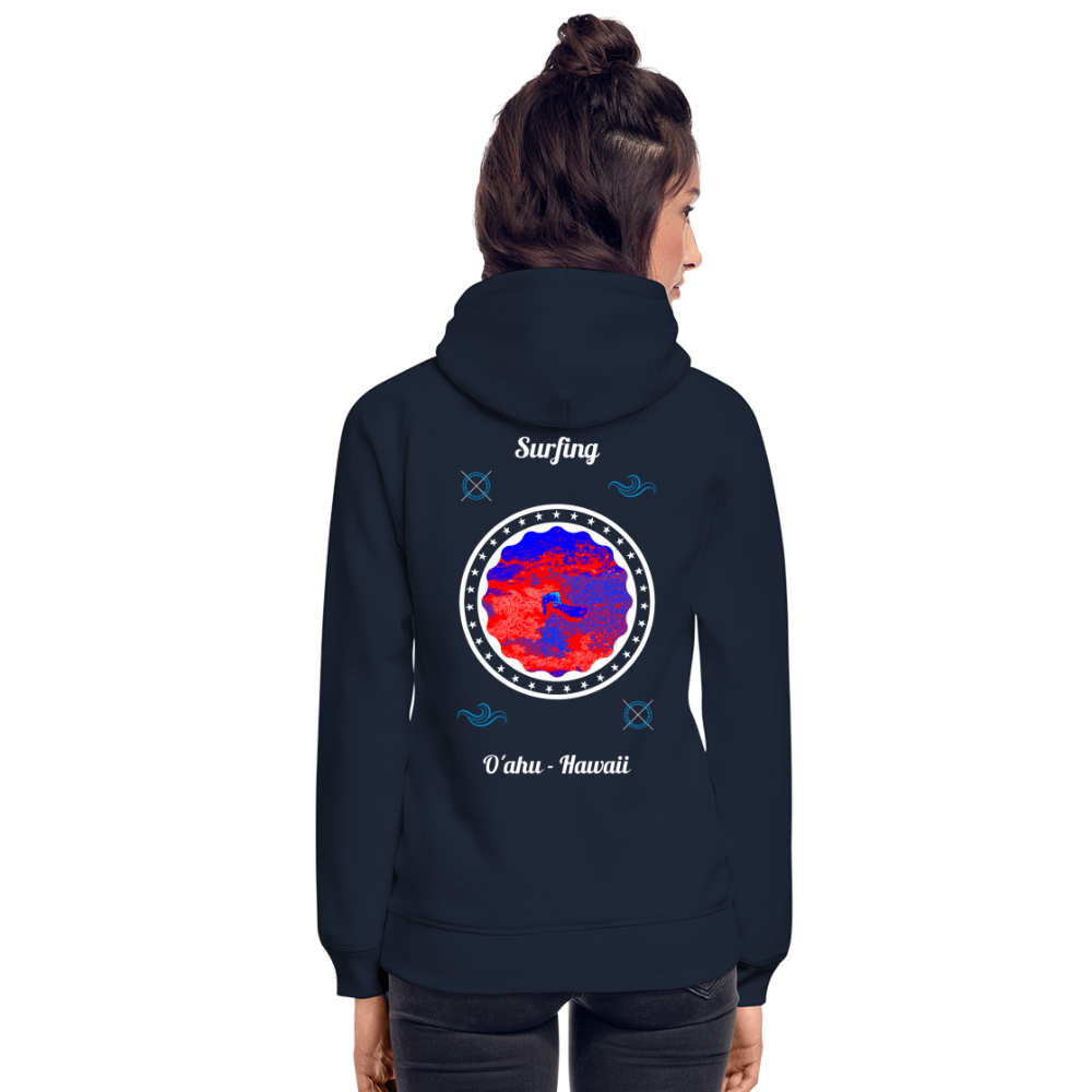 08.07.24 Taijn Toriijn "Surfing O´ahu" - Unisex Bio-Hoodie - Dunkle Farben - Navy